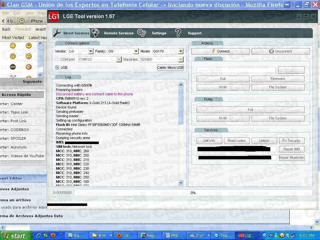 Aporte Unlock Lg Gs170 Con Setool Lge Tool Clan Gsm Union De Los Expertos En Telefonia Celular
