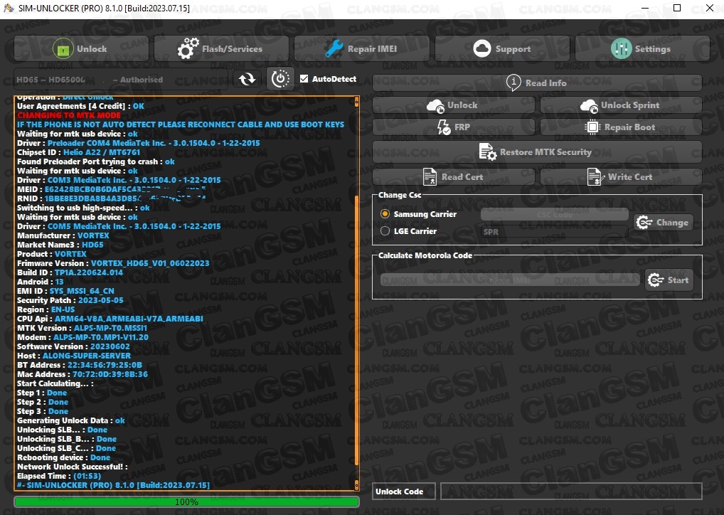 Aporte!! Unlock Vortex Hd65 / Desbloqueo Vortex Hd65 Sim Unlocker Pro