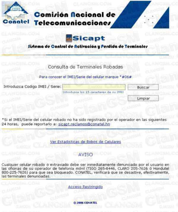 reportar celular robado honduras