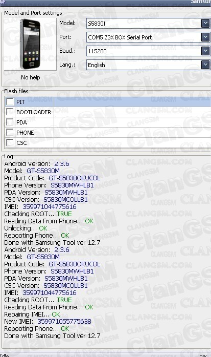 Unlok Ace S5830i 2.3.6. Flash - Root Y Hard Reset - Clan GSM.